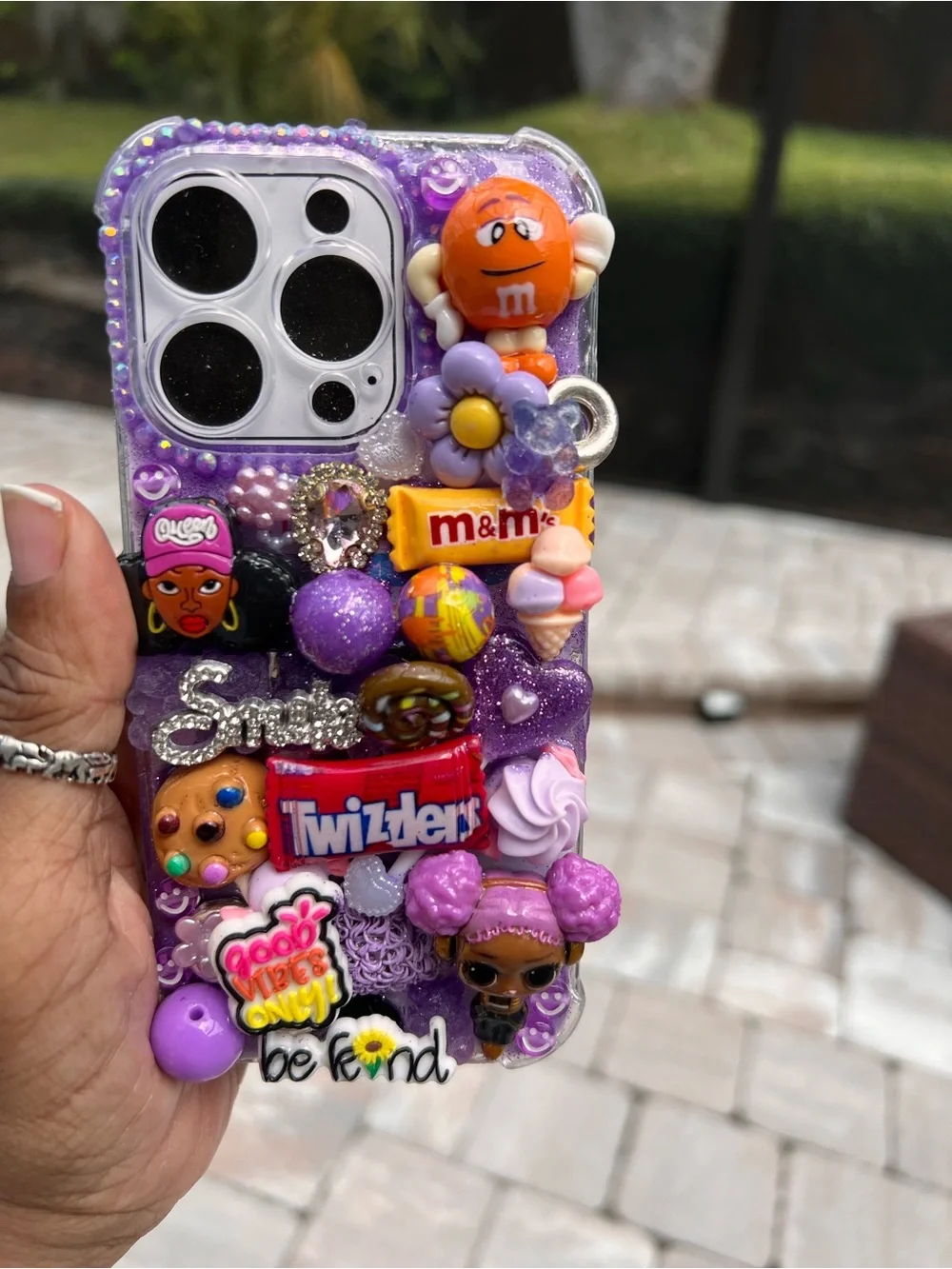 Handmade Purple Junk Phone Purple Sweets Candy & Doll Themed iPhone 16 Pro Case